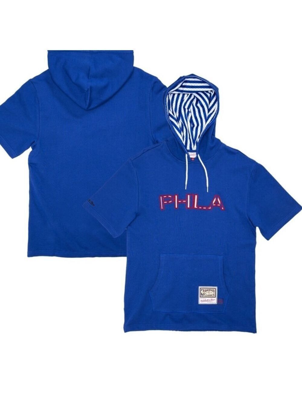 Mitchell and Ness 76ers Royal Pullover Hoodie Men's Medium